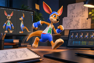 3D game character animation and rigging work