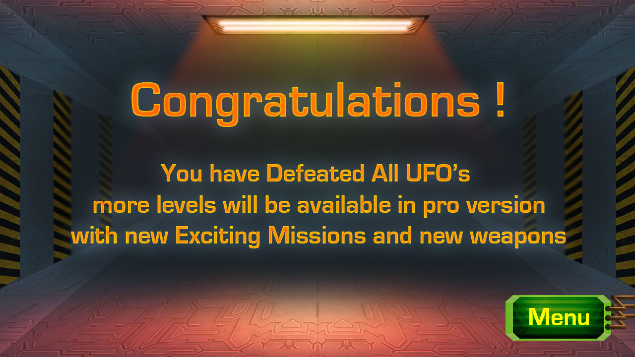 Congratulations screen