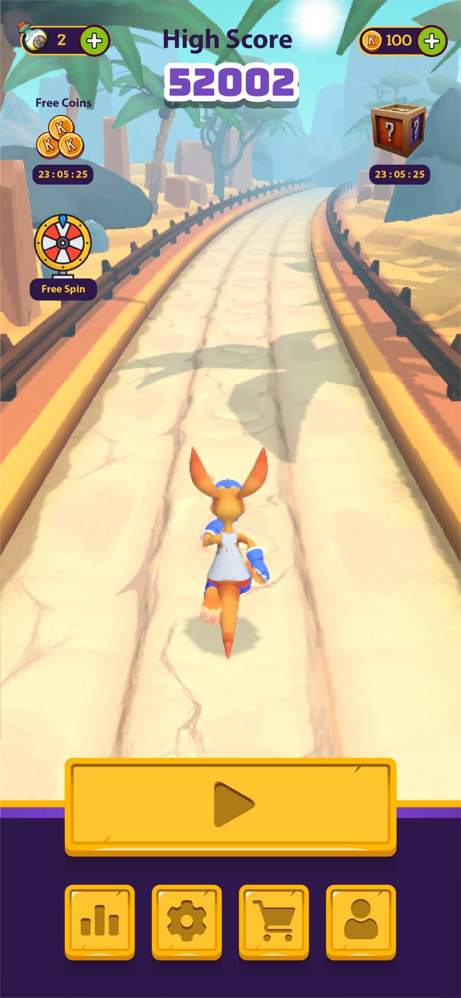 Kangaroo Khaos gameplay menu